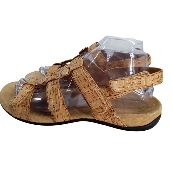 Vionic Amber Cork Beige Gold Adjustable Comfort Sandals Size 8 Bead Orthopedic - Picture 4 of 13